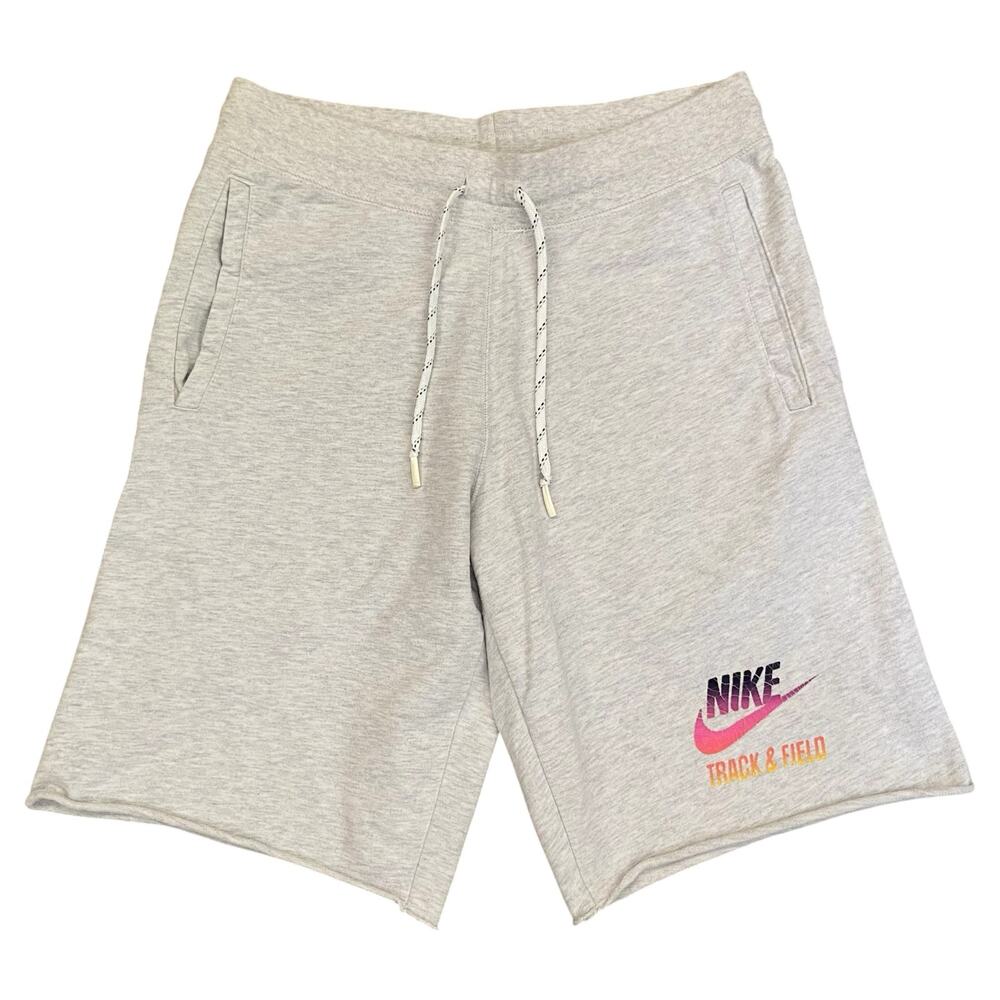 Nike Track & Field Shorts Gray Sweat Shorts Graphic Logo Men's Medium